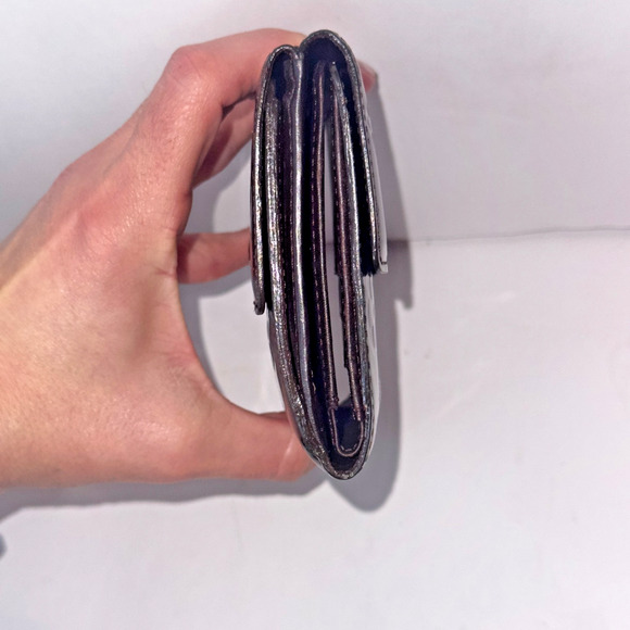 LOUIS VUITTON Vernis Elise Wallet M93523 Amarante burgundy Trifold Double Snap - Picture 5 of 12